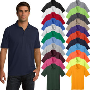 Port & Company Men’s Polo T Shirts Short Sleeve Cotton Casual Golf Sport Uniform