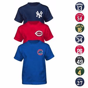 MLB Majestic Player Name & Number Jersey T-Shirt Collection Boys Size (4-7)