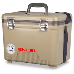 Engel 13 Quart Lightweight Fishing Dry Box Cooler with Shoulder Strap