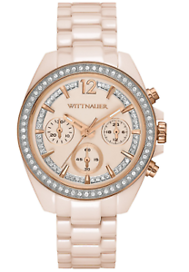 Wittnauer Women's Quartz Chronograph Blush Ceramic Bracelet 39mm Watch WN4072