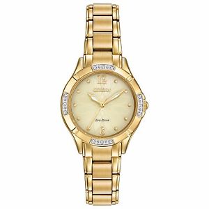 Citizen Eco-Drive Women's EM0452-58P Gold-Tone Champagne Dial 30mm Watch