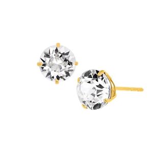 Crystaluxe 6.5 mm Stud Earrings with Swarovski Crystals in 10K Gold