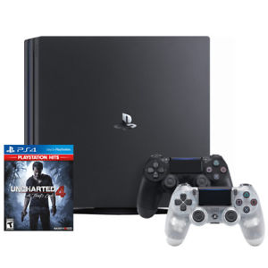 PlayStation 4 Pro 1TB + Extra Crystal DualShock 4 Controller + Uncharted 4