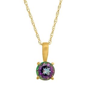 1/2 ct Natural Green Mystic Topaz Pendant Necklace in 10K Yellow Gold