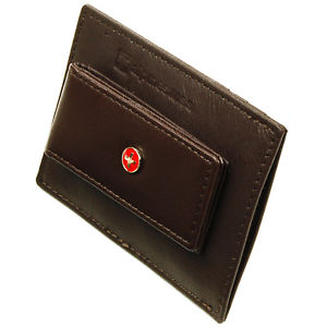 Alpine Swiss Men's Leather Money Clip Wallet Slim Card Case Up to 15 Bill Holder