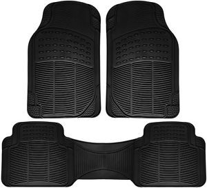 Car Floor Mats for Honda Civic 3pc Set All Weather Rubber Semi Custom Fit Black