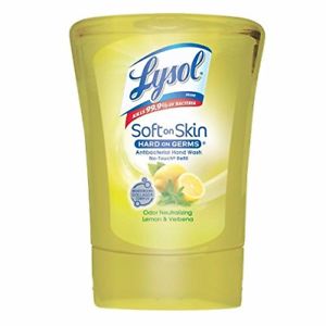 4 Pack Lysol Antibacterial Hand Soap No-Touch Refill Lemon & Verbena 8.5 Oz Each