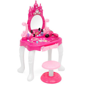 BCP 14-Piece Kids Vanity Table and Chair Beauty Play Set w/ Accessories