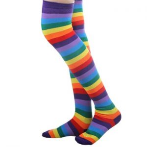 1 Pair Colorful Rainbow Knee High Socks