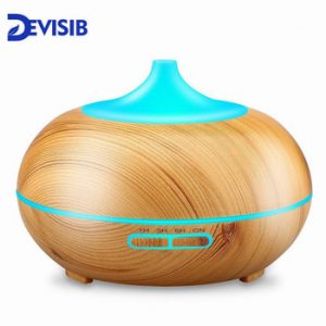 DEVISIB Essential Oil Diffuser Aroma Cool Mist Humidifier with Waterless Auto Shut-off and 7 Color LED Light and BPA Free