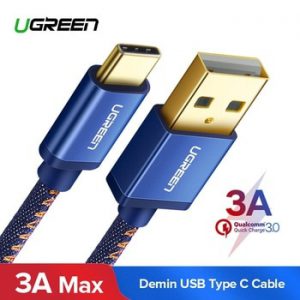 Ugreen USB C Cable for Xiaomi Mi 8 3A USB Type C Cable Fast Charge Data Cable for Samsung Galaxy S9 Nintend Switch USB Charger