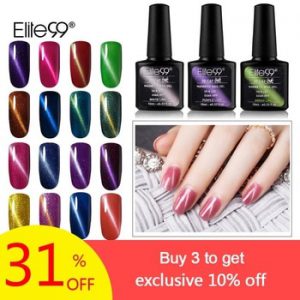 Elite99 10ml Cat Eye Gel Nail Polish Not Moving Cat Eye Line Semi Permanent Magnetic Nail Gel Varnish Lacquer Soak off Nail Gel