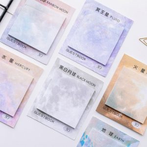 Cute Kawaii Planets Creative Memo Pad Sticky Notes Post It Memo Notebook Stationery Note Paper Stickers Office School Supplies