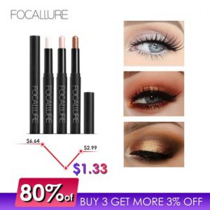 FOCALLURE Pro 12 Colors Eyes Makeup Liner Combination Eyeshadow Pencil Sticker Easy to Wear Long Lasting Shimmer Tools