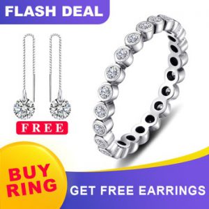 Jewelrypalace 100% Solid 925 Sterling Silver Rings Cubic Zirconia Jewelry CZ Stackable Eternity Ring Sets Fashion Women Gifts