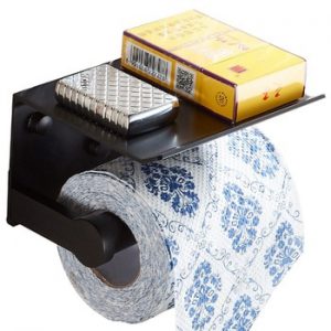 Toilet Paper Holders Space Aluminum Multi-function Bathroom Shelves with Ashtray Towel Shelf Phone Holder Bath Accessories