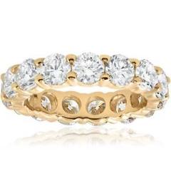 Unique Huge 5.00Ct Round Diamond Eternity Ring Wedding Band 14k Yellow Gold