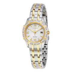 Citizen Eco-Drive Women's Diamond Accents Two Tone 26mm Watch EW2364-50A