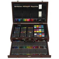 BCP 140-Piece Art Set w/ Wooden Case - Multicolor