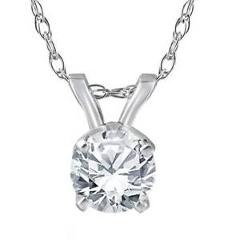 1/2ct Solitaire Round Diamond White Gold New Pendant Womens Necklace