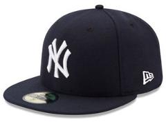 New Era 59Fifty New York NY Yankees Game Fitted Hat (Dark Navy) MLB Cap