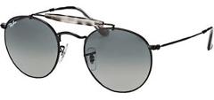 Ray-Ban Men's Vintage Round Black Sunglasses w/ Gradient Lens - RB3747 153 7150