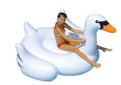 Swimline Giant Inflatable Ride-On 75-Inch Swan Float For Swimming Pools | 90621