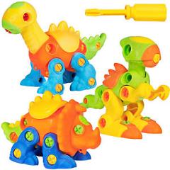 BCP 106-Piece Set Of 3 Kids Take-Apart Dinosaur Toy Playset w/ Tools - Multi