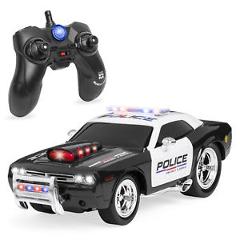 BCP 1/14 Scale 2.4GG Kids Remote Control Police Car RC Toy w/ Lights