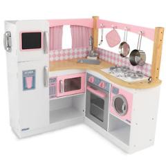 KidKraft Grand Gourmet Deluxe Corner Kitchen Kids Pretend Toy Play Set 53185