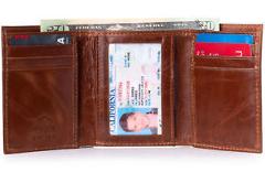 Alpine Swiss Mens Trifold Wallet Genuine Leather Card Case ID Window Billfold NW