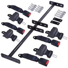 Retractable 4 Seat Belts Universal Golf Cart Mounting Bracket Kit Set Club Car