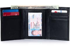 Alpine Swiss RFID Blocking Mens Trifold Wallet Leather ID Bill Holder Card Case