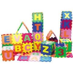 Baby Foam Play Mat (36-Piece Set) 5x5" Interlocking Alphabet & Numbers by Dimple