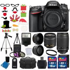 Nikon D7200 Digital SLR Camera +4 Lens 18-55mm VR 70-300 +32GB Full Value Bundle