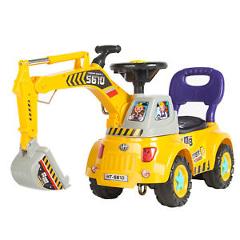 BCP Kids Excavator Construction Ride-On Truck w/ Gardening Set - Yellow