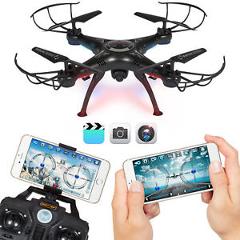 BCP 4-Channel 2.4G 6-Axis Gyro RC Quadcopter Drone w/ 2MP Wifi Camera - Black