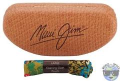 Maui Jim Large Clam Universal Glasses Case w/ Large Cleaning Cloth Pouch