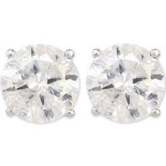 Big 3.40 Ct Diamond Studs D/I1 14k White Gold Womens Earrings Enhanced