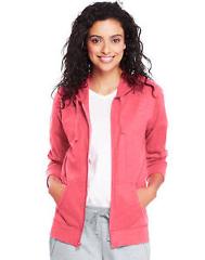 Hanes Women's Hoodie Lightweight Pockets Slub Jersey Full Zip Sweatshirt Casual