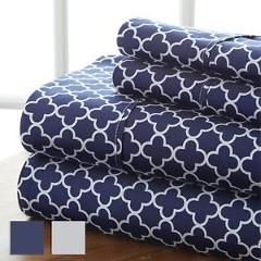 Hotel Collection - 4 Piece Quatrefoil Pattern Bed Sheet Set - Premium