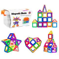 BCP 64-Piece Kids Magnetic Building Block Tiles Set w/ Carrying Box - Multicolor