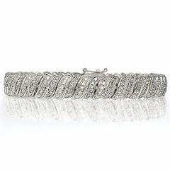 1.00ct TDW Diamond Wave Link Tennis Bracelet in Brass