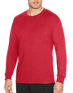 Champion Long-Sleeve Tee Shirt Classic Cotton Jersey Athletic fit Activewear Men