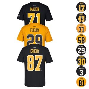 Pittsburgh Penguins NHL Reebok Player Name & Number Premier Jersey T-Shirt Men's