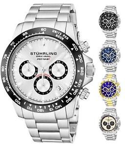 Stuhrling 891 Men's Sport Formula "i" Stainless Steel Chronograph Watch