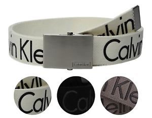 New Calvin Klein Men's Premium CK Logo Cotton Adjustable 38mm Canvas Belt 73545