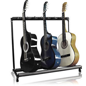 Guitar Stand 7 Holder Guitar Folding Stand Rack Band Stage Bass Acoustic Guitar