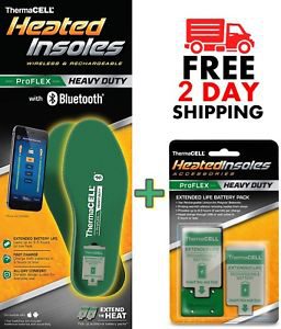 Thermacell PROFLEX Heavy Duty Heated Insoles Large + Extended Life Battery Pack