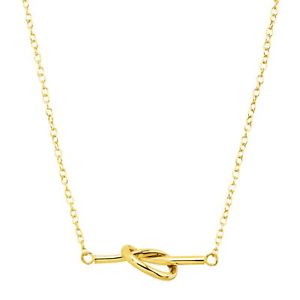 Eternity Gold Love Knot Bar Necklace in 14K Gold